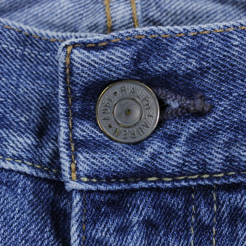 Polo Ralph Lauren 867 Classic Fit Jeans Mens 38x32 Medium Wash Distressed Hem